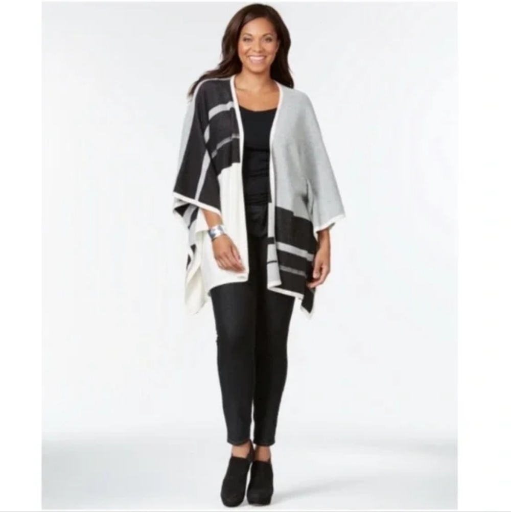 NWT, NYDJ Plus Size Color Block Blanket Sweater Cardigan